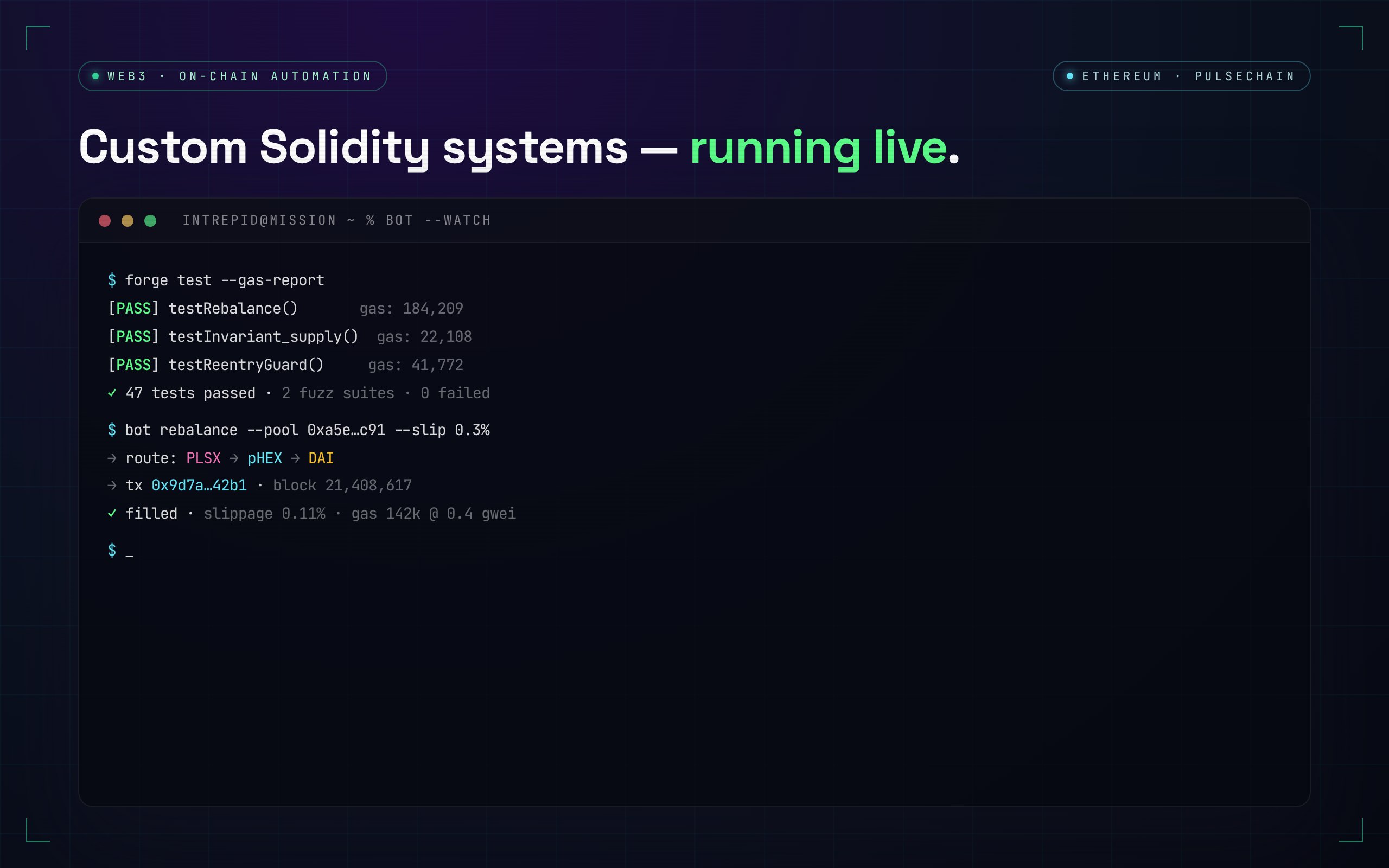 On-chain automation — Confidential — DeFi protocol